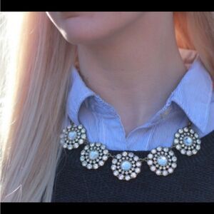 J.crew Layered circle Crystal Statement necklace